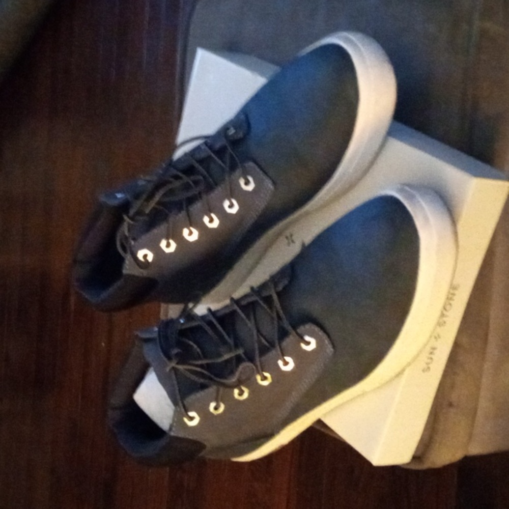 Sun and Stone Navy Men's High top Sneakers